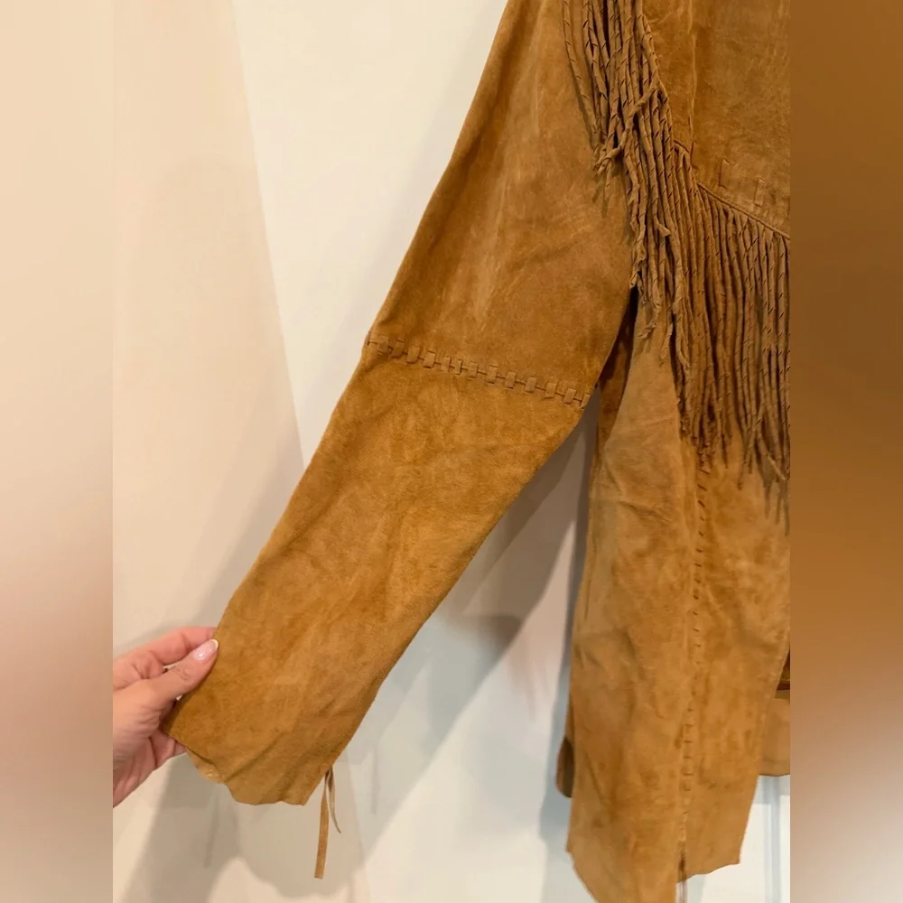 SCULLY‎ Leather Brown Suede Fringe Jacket Size Large